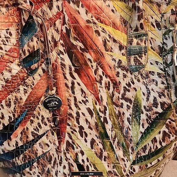 Brahmin Animal Print Leaf Handbag with Strap - Picture 2 of 9